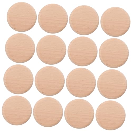 Beatifufu 16 Stück Holzscheiben Rund Unbemalte DIY Holzkreise aus Robustem Material Vielseitige Bastelrohlinge für Schachspiele Familienspiele und Kreative Projekte von Beatifufu