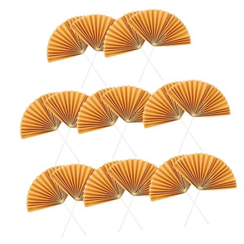 Beatifufu 16 Stück Teiliges Papierfächer Cake Toppers Goldene Tortendeko Kreative Geburtstag Cupcake Picks für Festliche Kuchen Dekorationen und Muffins von Beatifufu