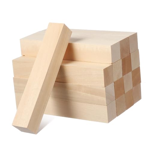 Beatifufu 16 Stück Teiliges Quadratische Lindenholzleisten Unlackierte Holzstäbe für Basteln Schnitzen und DIY Projekte Naturbelassene Holzklötze mit Glatter Oberfläche für Kreative von Beatifufu