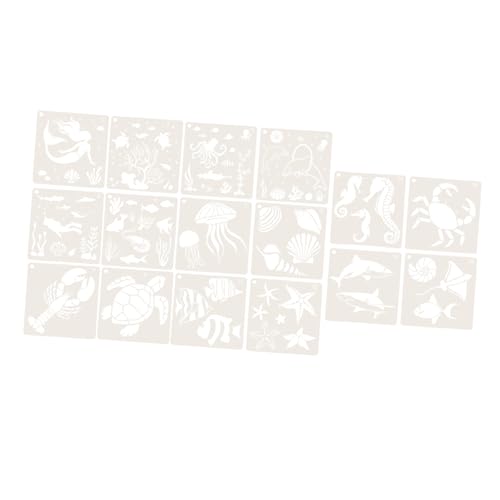 Beatifufu 16 Stück Teiliges Wiederverwendbares Pet Meeresmotiven für DIY Bastelprojekte Klare Muster Große Öffnungen Geeignet für Holz Wand Scrapbooking Geschenk Beatifufu 16 Stück Teiliges Wiederverwendbares Pet Meeresmotiven für DIY Bastelprojekte Klare Muster Große Öffnungen Geeignet für Holz Wand Scrapbooking Geschenk von Beatifufu