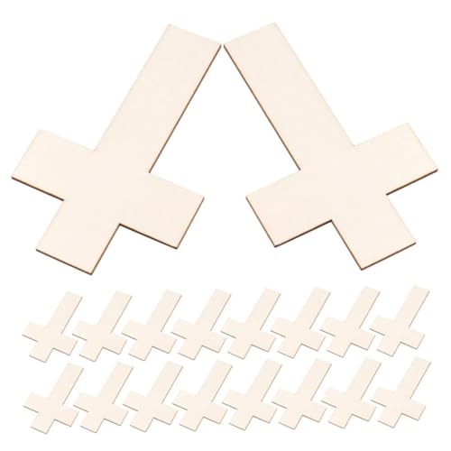 Beatifufu 18 Stück Teiliges Holz Kreuz Deko Ornamente Leichte Präzise Geschnitzte Holzkreuze für DIY Bastelprojekte Natürliche Holzstücke für Spirituelle Wohnkultur Kirchenhandwerk von Beatifufu