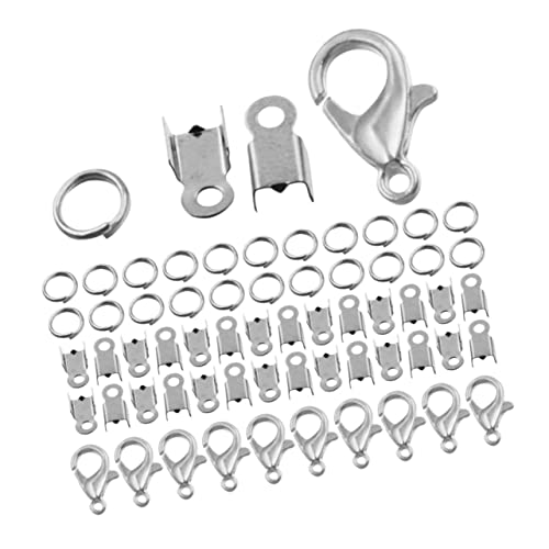 Beatifufu 1Satz DIY Schmuckzubehör Set Hummerverschlüsse und Kabelendungen für Armbänder und Ohrringe Robustes und Langlebiges Eisenmaterial für Basteln von Beatifufu