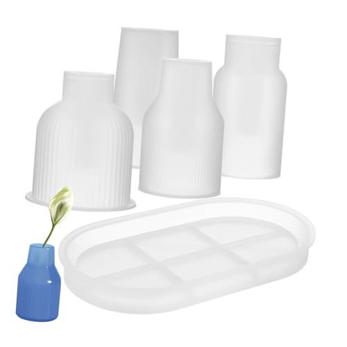 Beatifufu 1Satz Silikon Vasenform mit Vasen und Tray Flexible Gießform für DIY Blumenvasen Einfach zu Verwenden für Resin und Projekte für Hochzeiten und Beatifufu 1Satz Silikon Vasenform mit Vasen und Tray Flexible Gießform für DIY Blumenvasen Einfach zu Verwenden für Resin und Projekte für Hochzeiten und von Beatifufu