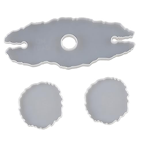Beatifufu 1Satz Silikonform für Tassenuntersetzer DIY Epoxidharz Gießform Unregelmäßige Tropfschale für Gläser und Tassen Wiederverwendbar für Persönliche Dekoration von Beatifufu