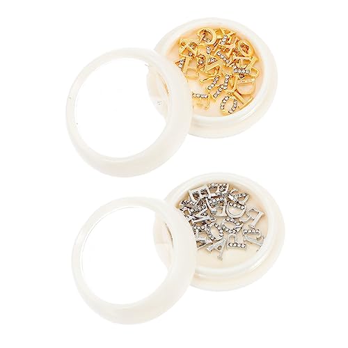 Beatifufu 2 Boxen Metallische Nagel Charms mit Buchstaben in Gold und Silber Nail Art Rhinestones für Maniküre DIY Nail Art Dekoration für Kreative Nagelgestaltung und Bastelprojekte von Beatifufu