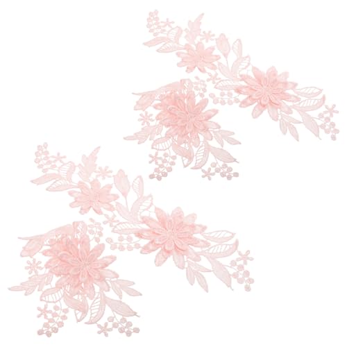 Beatifufu 2 Paare Blumenapplikationen Polyester Dekorative Spitzenborte für Hochzeitskleider Diy Handwerk Stickerei Vielseitige Verzierungen Zartem von Beatifufu