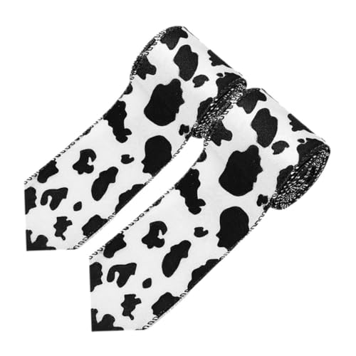 Beatifufu 2 Rollen Dekoratives Kuhmuster Ripsband Polyesterband mit Tierdruck für Basteln Geschenke Partydekoration DIY Schleifen und Kränze von Beatifufu