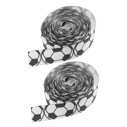 Beatifufu 2 Rollen Fußball Dekoratives Satinband Breit Lang Strapazierfähiges Geschenkband für Geschenkverpackung DIY Bastelprojekte und Partydekoration von Beatifufu