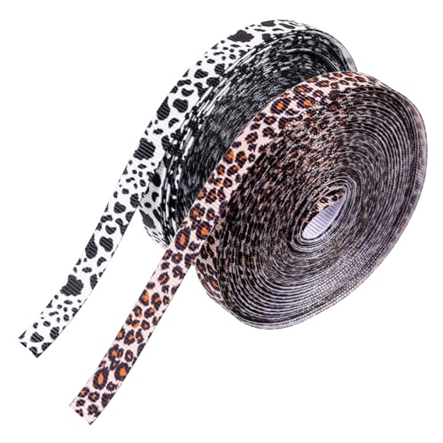 Beatifufu 2 Rollen Tiermuster Geschenkband Polyesterband für Haarbänder Basteln Schleifenband Kuh Leopardenmuster DIY Geschenkverpackung Zubehör Beatifufu 2 Rollen Tiermuster Geschenkband Polyesterband für Haarbänder Basteln Schleifenband Kuh Leopardenmuster DIY Geschenkverpackung Zubehör von Beatifufu