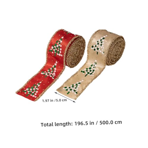 Beatifufu 2 Rollen Weihnachtsband mit Drahtkante Festliches Stoff-dekoband mit Weihnachtsbaum Glitzermotiv Flexibel Formbar für DIY Kränze Schleifen Geschenkverpackung und Saisonale Beatifufu 2 Rollen Weihnachtsband mit Drahtkante Festliches Stoff-dekoband mit Weihnachtsbaum Glitzermotiv Flexibel Formbar für DIY Kränze Schleifen Geschenkverpackung und Saisonale von Beatifufu