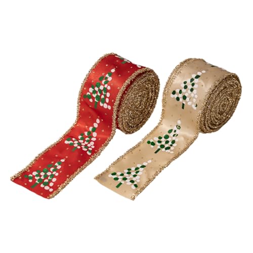 Beatifufu 2 Rollen Weihnachtsband mit Drahtkante Flexible und Formbare Geschenkband für DIY Kränze Schleifen Festliche Weihnachtsdekorationen Rot und Khaki Beatifufu 2 Rollen Weihnachtsband mit Drahtkante Flexible und Formbare Geschenkband für DIY Kränze Schleifen Festliche Weihnachtsdekorationen Rot und Khaki von Beatifufu