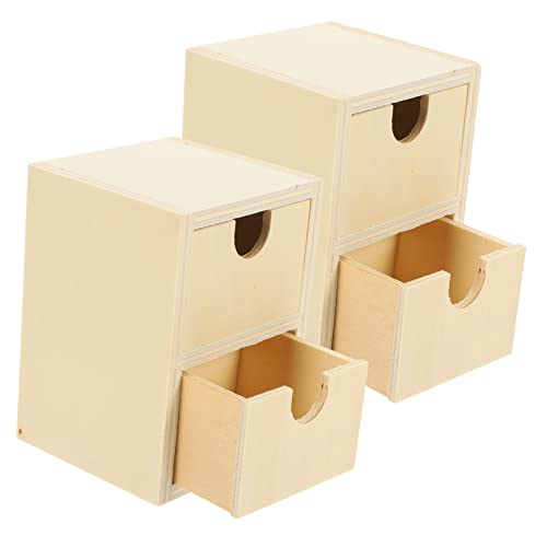 Beatifufu 2 Stck Unbemalte Holzschubladen DIY Kleine Lagige Aufbewahrungslösung für Kinderprojekte Flexibles Holzmaterial Sicher und Zuverlässig für Bastelarbeiten von Beatifufu