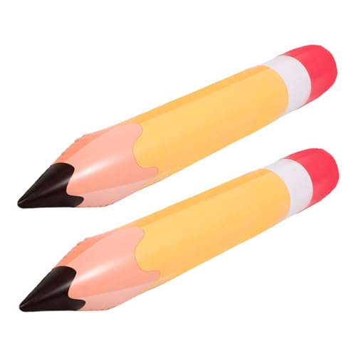 Beatifufu 2 Stück Aufblasbare Bleistift Dekoration PVC Schulanfang Klassenzimmer Party Deko Lebendige Farben Kreatives Design Einfach Aufzuhängen von Beatifufu