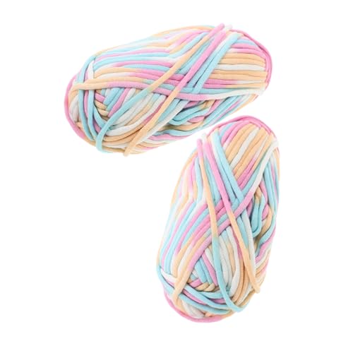 Beatifufu 2 Stück Corespun Baumwollgarn für Strick und Häkelprojekte Weiches und Bequemes Garn für Anfänger für Pullover und Schals Vielseitig Einsetzbar Bunten Farben von Beatifufu