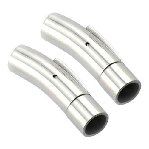 Beatifufu 2 Stück Edelstahl Magnetverschluss Rund für Lederband Schmuckverschluss DIY Armband Kettenverschluss Hautfreundlich Nickelfrei Robust von Beatifufu