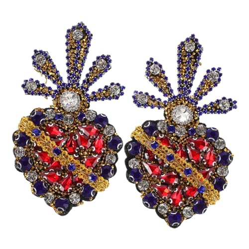Beatifufu 2 Stück Herzförmige Strass Perlen Applikationen zum Aufnähen Handgefertigte Beaded Patches für DIY Kleidung Dekor Funkelnde Verzierungen für Kleider Jacken von Beatifufu