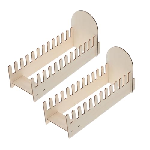 Beatifufu 2 Stück Holz-grußkartenhalter mit Gestuftem Display Stabiles Holzständer-organizer für Postkarten Fotos Einladungen Rustikaler Tischständer für Büro Zuhause Dekoration von Beatifufu
