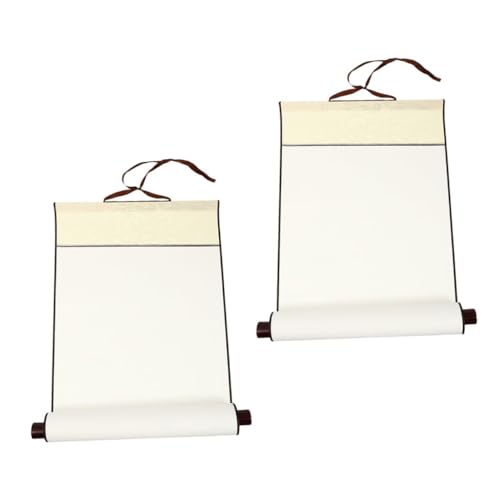 Beatifufu 2 Stück Leere Chinesische Hängende Malrolle Xuan Reis papier Kalligraphie DIY Wandkunst Traditionelle Schriftrolle für Malerei und Schreibübungen von Beatifufu