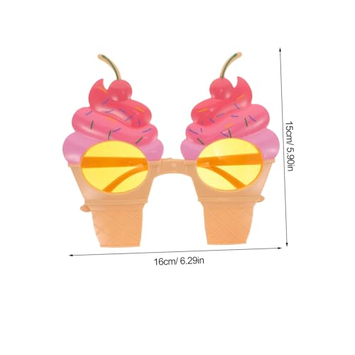 Beatifufu 2 Stück Lustige Hawaii Party Sonnenbrille Eiscreme Motiv Leichte Plastikbrille für Strand Mottoparty und Foto-requisiten Farbenfrohe Eiscreme-partybrille für Erwachsene von Beatifufu