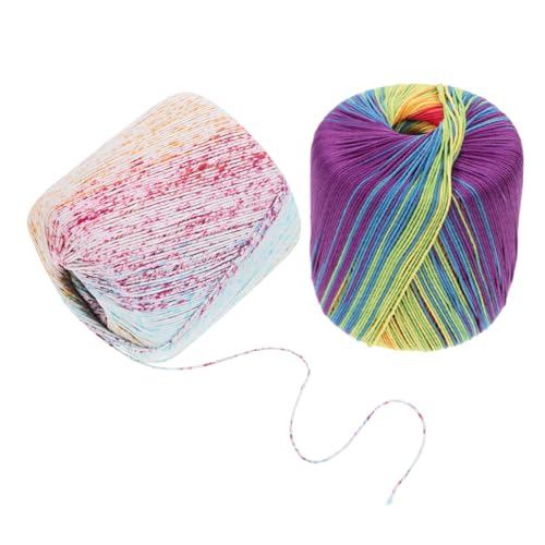Beatifufu 2 Stück Mehrfarbiges Baumwollgarn für Häkelarbeiten Diy Strickgarn Geeignet für Handstickerei Weiches und Robustes Material für Komfortables Arbeiten und Kreative Projekte von Beatifufu