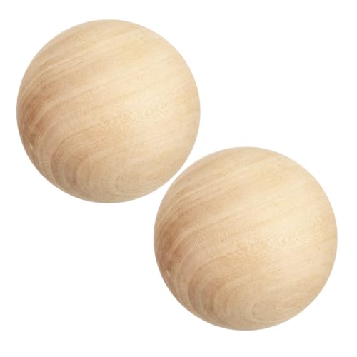Beatifufu 2 Stück Runde Holzkugeln Glatt Geschliffen Unbehandelt Holz-kunsthandwerk Kugeln für Vielseitige DIY Bastelprojekte Rustikale Dekorationen Robust und Splintfrei von Beatifufu