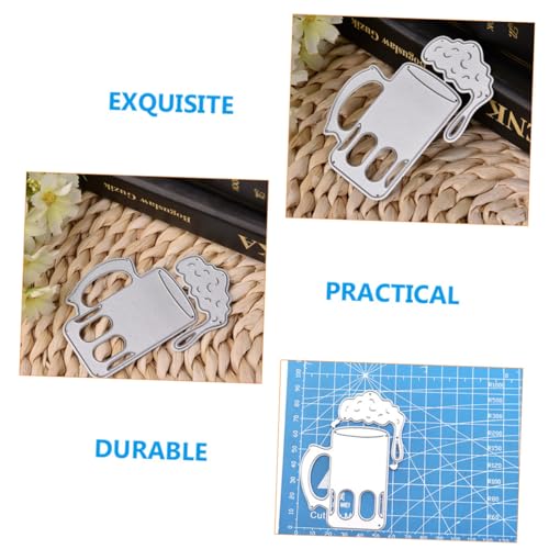Beatifufu 2 Stück Teiliges DIY Carbonstahl Stanzform Bierbecher Motiv Scrapbooking Prägeschablonen für Karten Album Dekoration Basteln Familie von Beatifufu