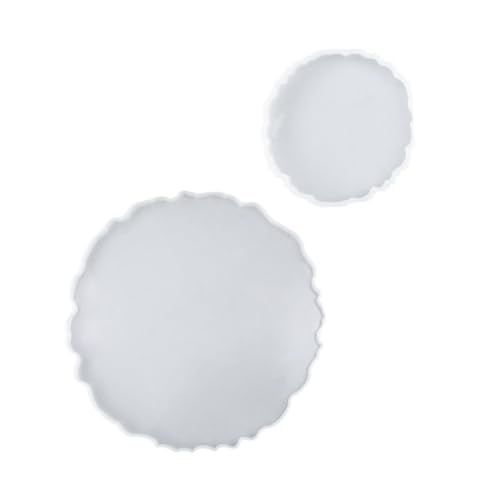 Beatifufu 2 Stück Teiliges Silikon Tray Form Runde Epoxidharz Gießformen Langlebig Antihaftbeschichtet für DIY Tabletts Servierplatten Dekoration und Kreative Handarbeiten von Beatifufu