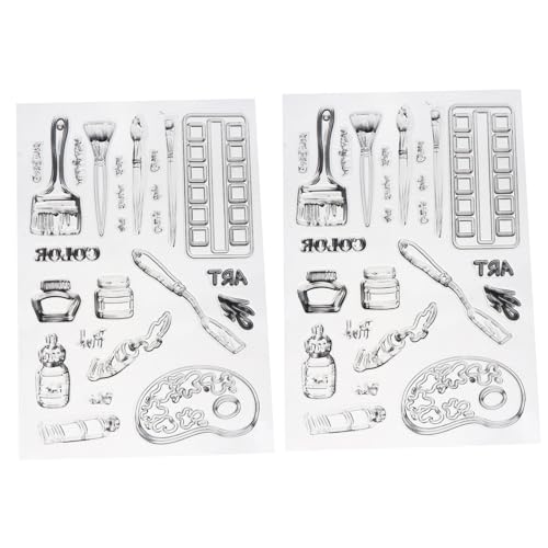 Beatifufu 2 Stück Transparente Silikonstempel DIY Seal für Scrapbooking Fotoalbum Basteln Klare Stempel für Kartenhandwerk Geschenkdekoration von Beatifufu