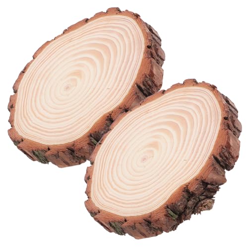 Beatifufu 2 Stück Unvollendete Runde Holzscheiben mit Rinde für Handwerk Diy Projekte Tischmittelstücke und Weihnachtsdeko Naturholz für Kreative Gestaltung von Beatifufu