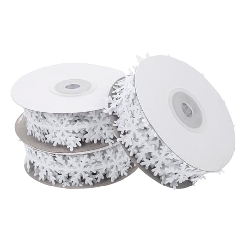 Beatifufu 2 Stück Weihnachtsdeko Geschenkband Teiliges Weiß Schneeflocken Geschenkverpackung Band aus Langlebigem Vliesstoff für Festliche Dekorationen DIY Party Geschenkboxen von Beatifufu