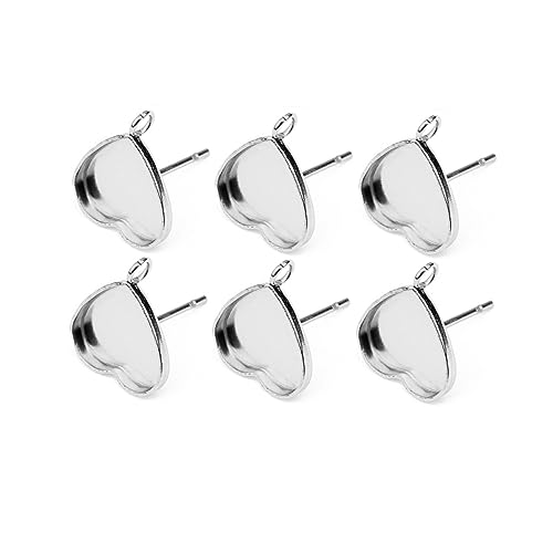 Beatifufu 20 Stück Herz Ohrstecker Rohlinge DIY Schmuckzubehör Basteln Ohrstecker Basis für Ohrringe Herstellung von Beatifufu