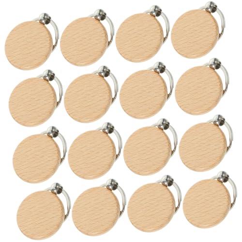 Beatifufu 20 Stück Holz Schlüsselanhänger Blanko zum Beschriften und Bemalen DIY Holzanhänger aus Langlebigem Buchenholz Personalisierbare Schlüsselringe für Schlüssel Taschen und von Beatifufu