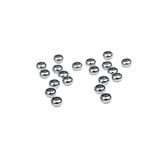 Beatifufu 20 Stück Perlen Durchmesser Silber Große Lochperlen Loch DIY Schmuckherstellung Runde Metallperlen Spacer für Armband Halskette Ohrring Zubehör von Beatifufu