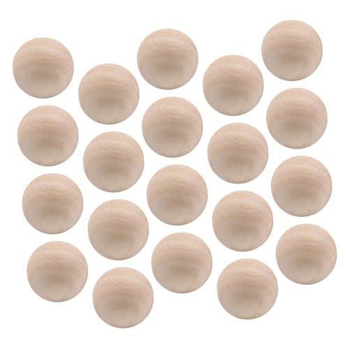 Beatifufu 20 Stück Runde Holzperlen Ohne Loch Aus Massivem Lotosholz Für DIY Schmuckherstellung Bastelprojekte Handwerk Malerei Carving Zubehör Naturholz Farbe von Beatifufu
