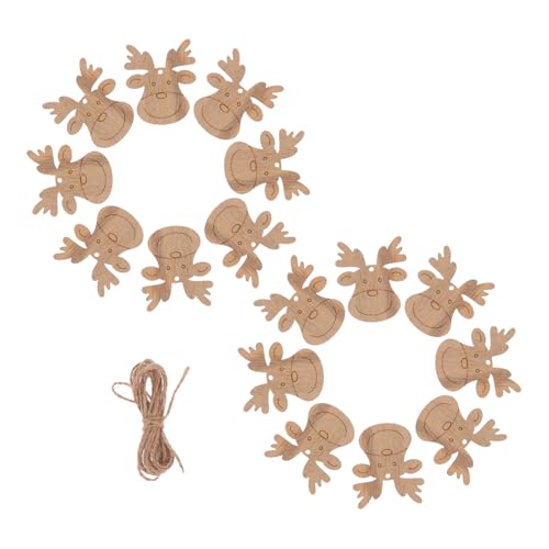 Beatifufu 20 Stück Teiliges DIY Holzornament mit Lebendigem Rentierdesign Natürliche Holzscheiben für Kreative Weihnachtsdekoration Kindersicheres Material für und Individuelle Gestaltung von Beatifufu