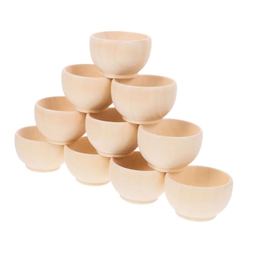 Beatifufu 20 Stück Teiliges DIY Holzschalen Bemalen Unbemalte Kleine Bastelschalen aus Naturbelassenem Holz Kreative Handbemalte Schalen für Kunstprojekte und Wohnkultur von Beatifufu