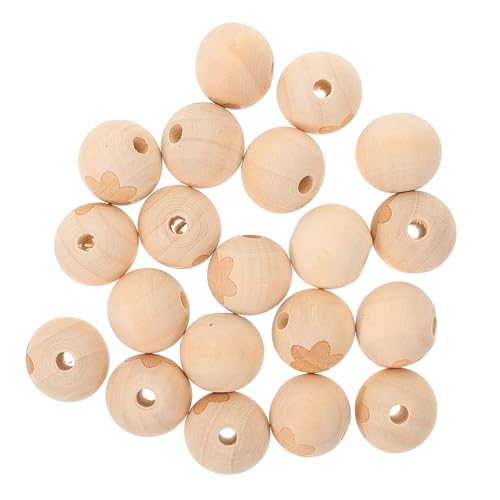 Beatifufu 20 Stück Teiliges Holzperlen mit Natürliche Runde Bastelperlen zum Auffädeln für DIY Schmuckherstellung Vielseitige Perlen für Halsketten Armbänder Kreative Bastelprojekte von Beatifufu