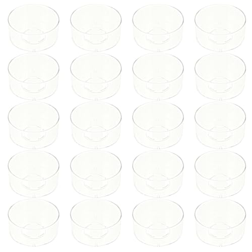 Beatifufu 20 Stück Teiliges Kunststoff Kerzengläser Feuerhemmende Runde DIY Kerzenbehälter aus Acryl Leicht und Langlebig für Selbstgemachte Kerzen und Geschenkideen von Beatifufu