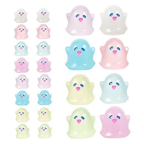 Beatifufu 20 Stück Teiliges Leuchtende Geisterfiguren Miniatur Deko für Halloween DIY Bastelzubehör für Garten und Handarbeit Gemischte Farben für Kreative Projekte und von Beatifufu