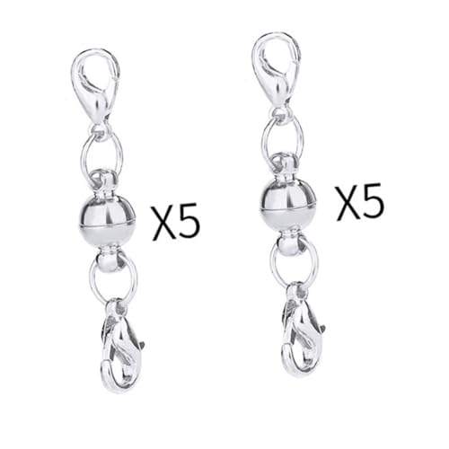 Beatifufu 20 Stück Teiliges Magnetverschluss Schmuck DIY Zubehör Runde Kugel magnetverschlüsse Silber und Goldfarben Starke Haltekraft für Armbänder und Halsketten von Beatifufu