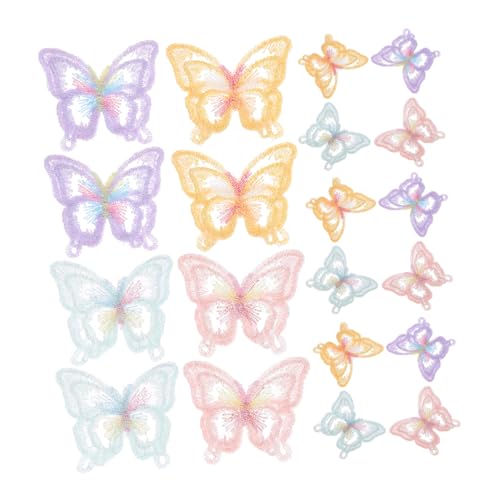 Beatifufu 20 Stück Teiliges Organza Schmetterling Patches Doppellagige Stickerei Applikationen Langlebig und Farbecht zum Aufnähen Kleidung Brautkleid Taschen DIY Dekoration von Beatifufu