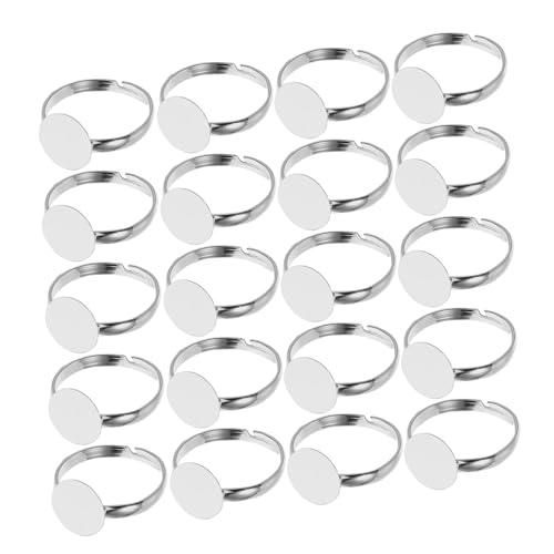 Beatifufu 20 Stück Teiliges Verstellbares Ringrohling Metall Runde Schmuckgrundlagen für DIY bastelprojekte Anpassbare Ringschiene für Schmuckherstellung Stabile Ringadapter für von Beatifufu