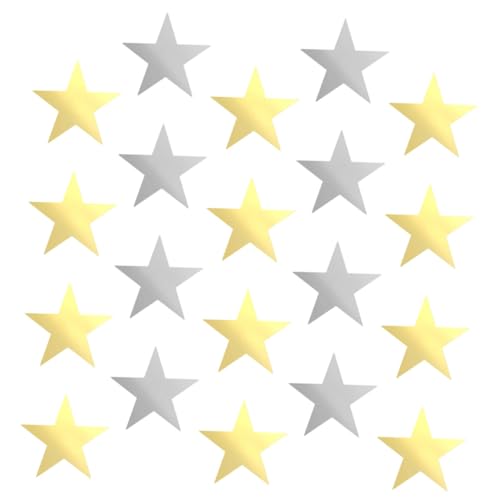 Beatifufu 20 Stück Teiliges doppelseitiger Stern Papierausschnitte in Gold und Silber Kreative Kindergarten und Klassenzimmerdekoration für Pinnwände Schulpartys Wand und Partygestaltung von Beatifufu