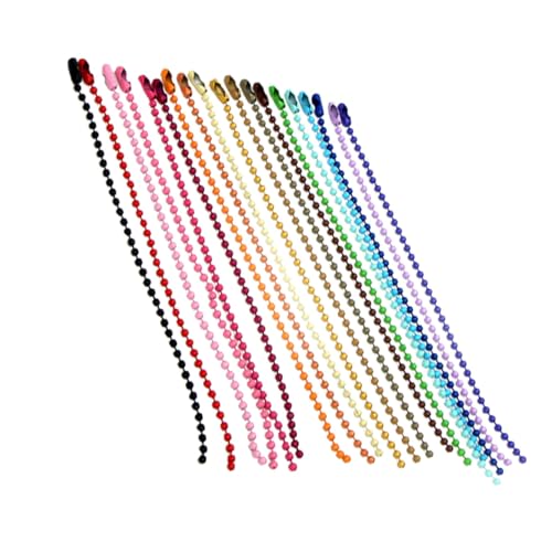 Beatifufu 200 Stück Bunte DIY Perlenketten Runde Metall Kugelketten mit Robustem Verschluss für Schmuckherstellung Partydeko und Bastelprojekte Rostfrei und Langlebig von Beatifufu