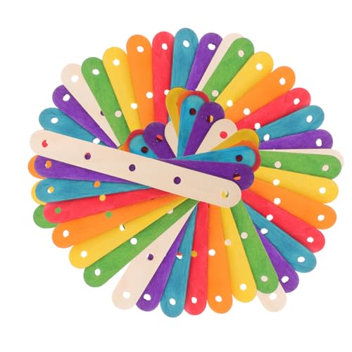 Beatifufu 200 Stück Diy Eiscreme Regenbogen Popsicle Sticks mit Löchern für Kinderhandwerk Kunstprojekte und Kreative Dekorationen von Beatifufu