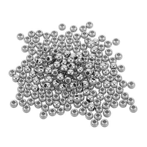 Beatifufu 200 Stück Edelstahl Perlen Runde Abstandshalter Perlen Für Schmuckherstellung DIY Armbänder Halsketten Zubehör Langlebig Einfaches Auffädeln Gleichmäßige von Beatifufu