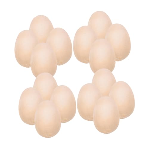 Beatifufu 200 Stück Holz-eier Unlackierte Holzeier für DIY Basteln Ostern Simulation Deko Kunstbedarf Leichtes Holz-eierset zum Bemalen Partydekoration von Beatifufu
