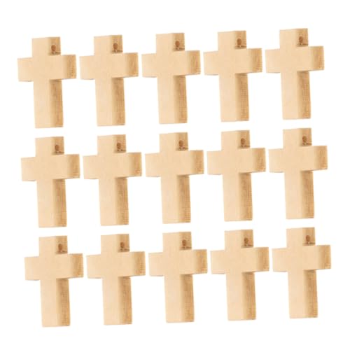 Beatifufu 200 Stück Natürliche Holzkreuz Perlen Mini Unvollendete Holzanhänger Vielseitig für Schmuckherstellung DIY Bastelprojekte Halsketten Armbänder Gebets und Osterdekorationen von Beatifufu