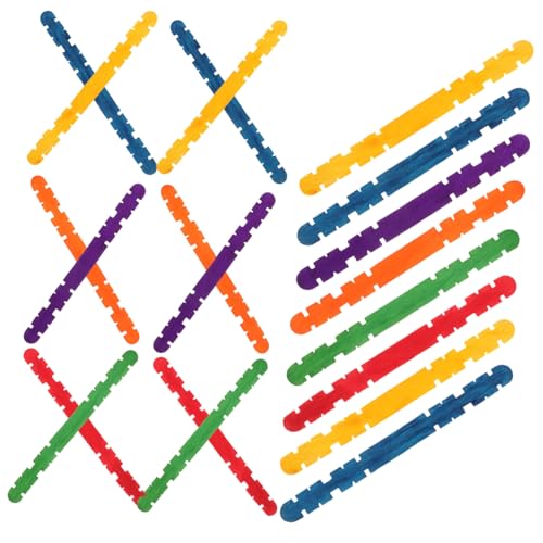 Beatifufu 200 Stück Teiliges Bunte Gezackte Holzstäbchen Natürliche Robuste Farbige Stiele für DIY Bastelprojekte Kinderhandwerk Dessertshops und Sommerpartys von Beatifufu