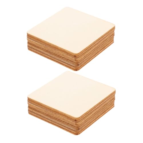 Beatifufu 200 Stück Unbehandelte Quadratische Holzstücke mit Glatter Oberfläche für DIY Bastelprojekte Scrapbooking Wanddekoration und Festliche Ornamente von Beatifufu